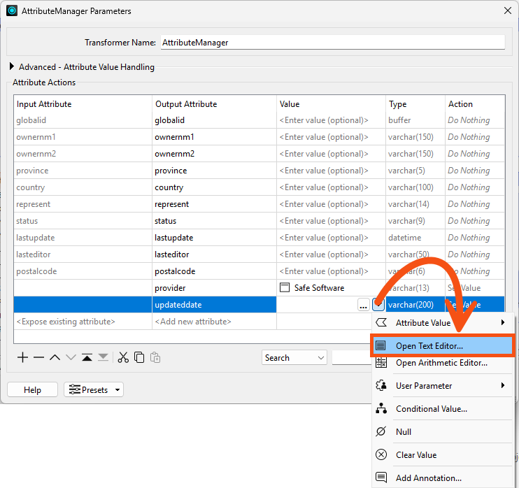 Opening the Text Editor
